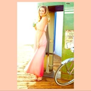 ☀️🌷 LC Lauren Conrad Dip/Dye Chiffon Maxi Dress